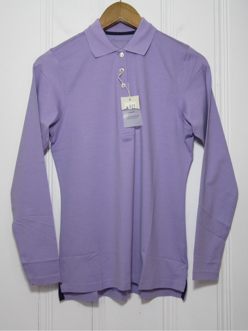 Peter Millar Purple Long Sleeve Polo Shirt Size Small NWT